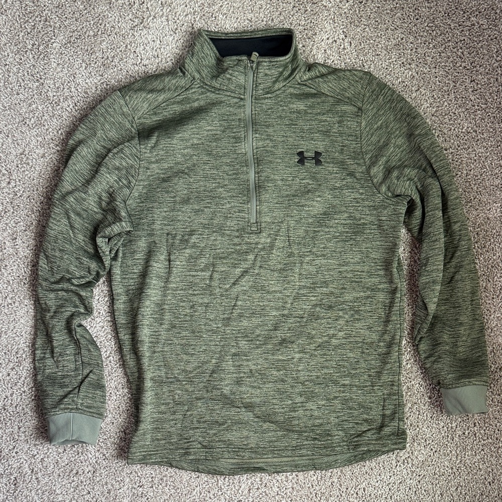 Under Armour Men's Olive Half Zip Jacket Size Small cold gear loose fit